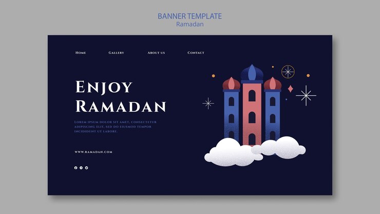 Ücretsiz PSD ramazan kutlaması açılış sayfası