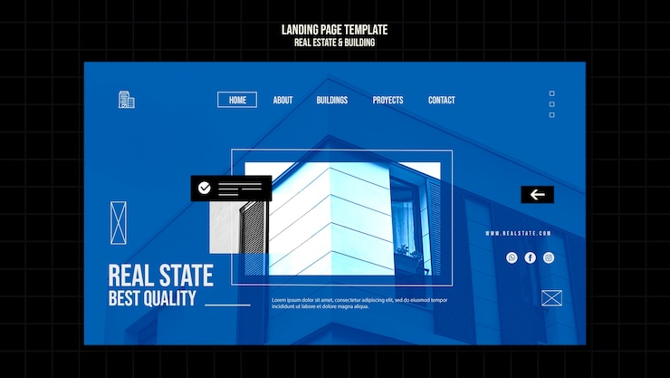 Ücretsiz PSD real estate project landing page template