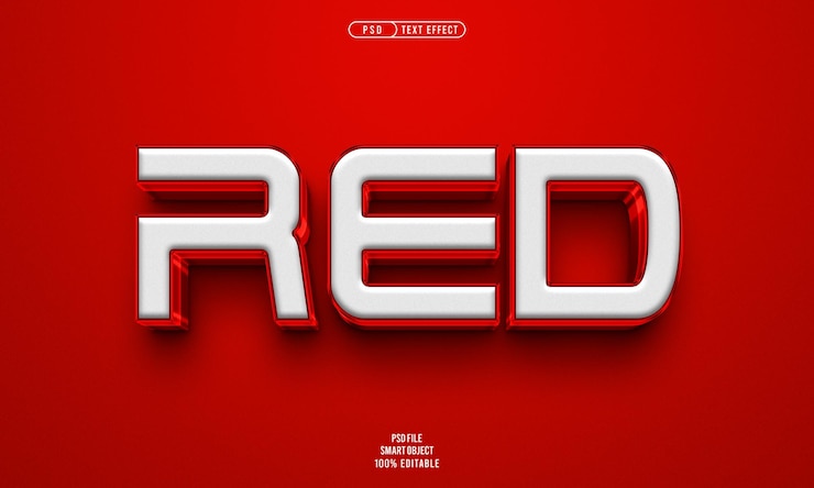 Ücretsiz PSD red 3d editable text effect