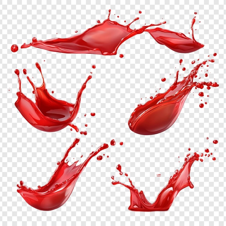 Ücretsiz PSD red liquid splashes dynamic composition of vibrant color and motion