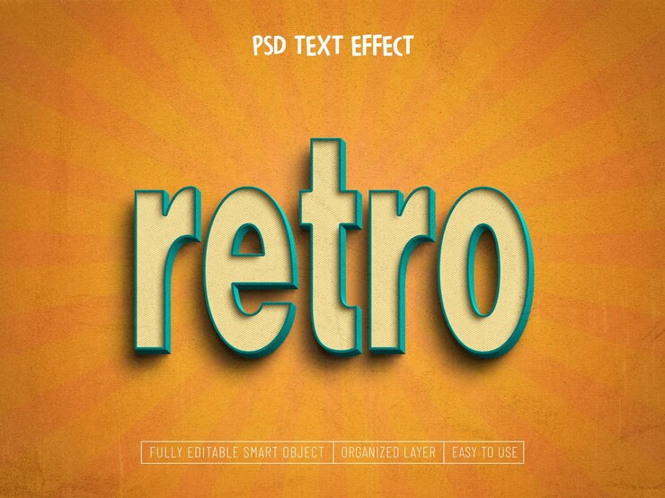 Ücretsiz PSD retro psd metin efekti