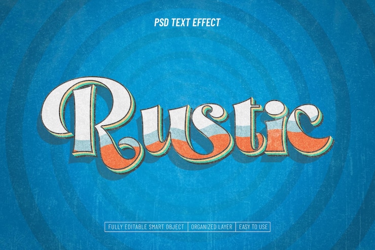 Ücretsiz PSD retro rustik vintage metin efekti