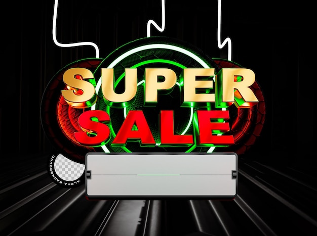 sale banner 3d render isolated illustration