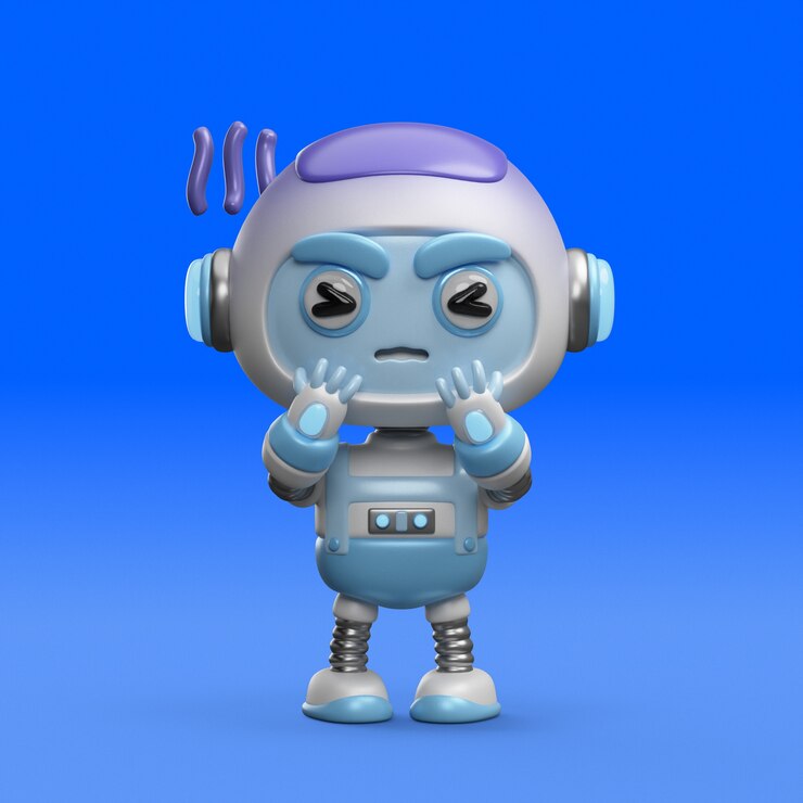 Ücretsiz PSD sevimli robot simgesinin 3d render'ı