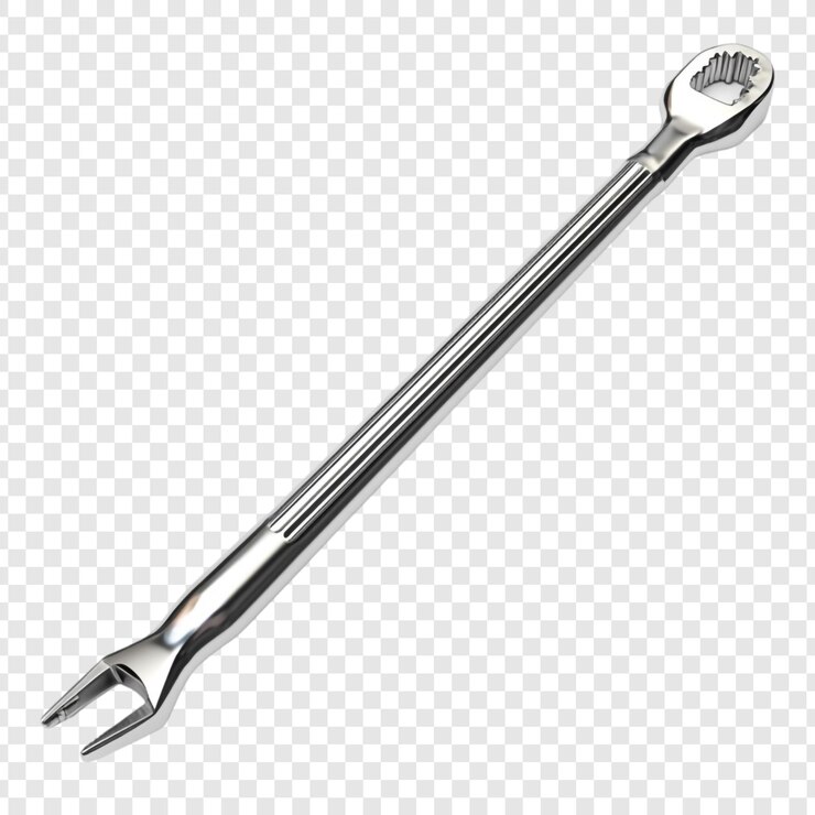 Ücretsiz PSD sleek chrome wrench tool precision engineering design