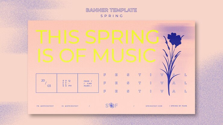 Ücretsiz PSD spring music festival banner