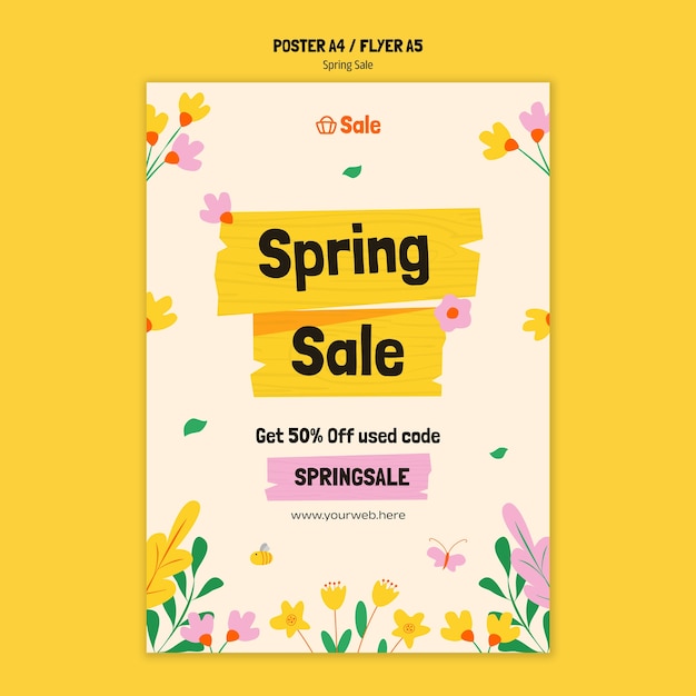 spring sale discount poster template