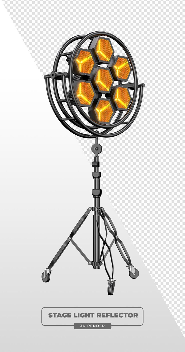 Ücretsiz PSD stage light reflector 3d render