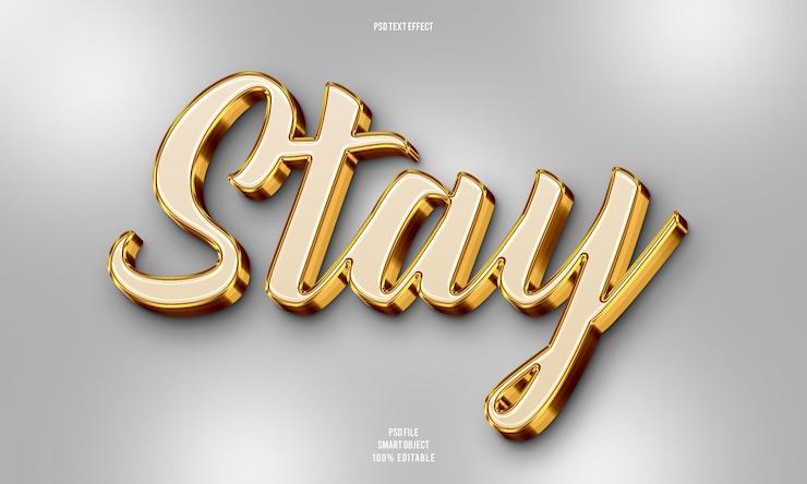 Ücretsiz PSD stay 3d editable text effect