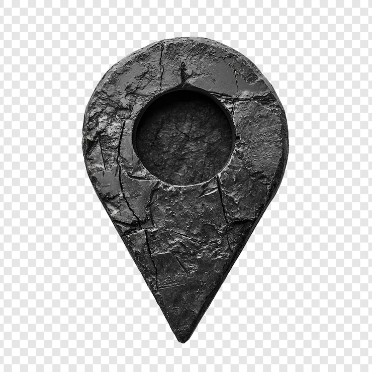Ücretsiz PSD stone location marker a dark textured gps pointer