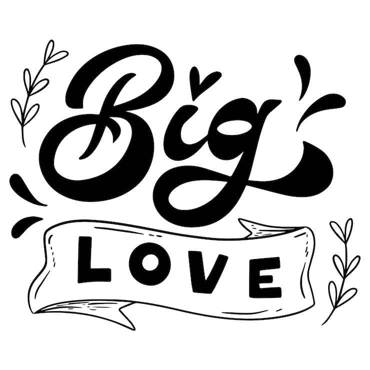 Ücretsiz PSD valentine lettering  illustration isolated
