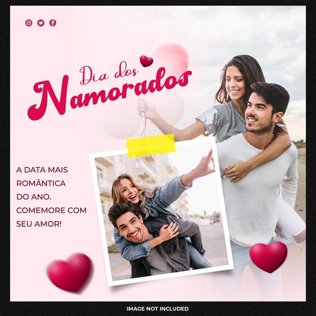 valentine social media template
