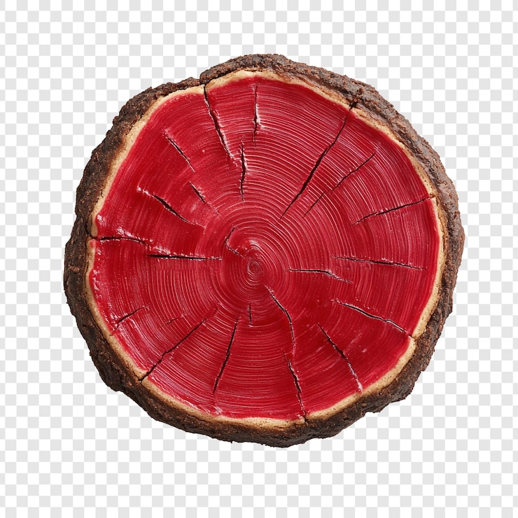 Ücretsiz PSD vibrant red tree stump cross section