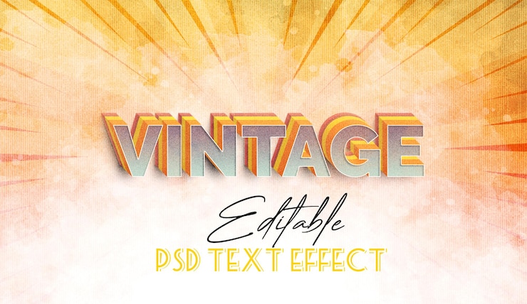 Ücretsiz PSD vintage stil psd metin efekti