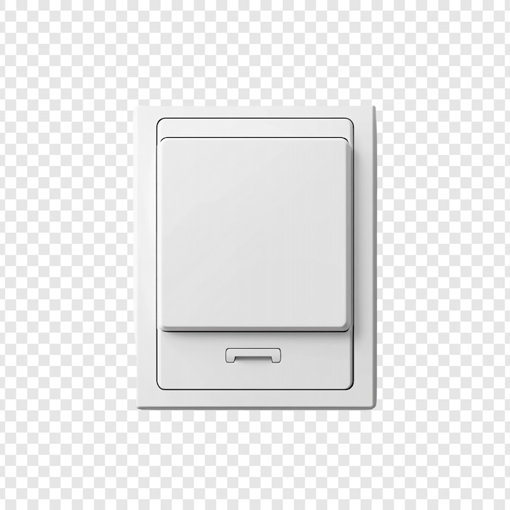 Ücretsiz PSD white rectangular light switch modern home electrical device