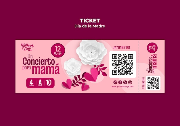 women's day celebration ticket  template