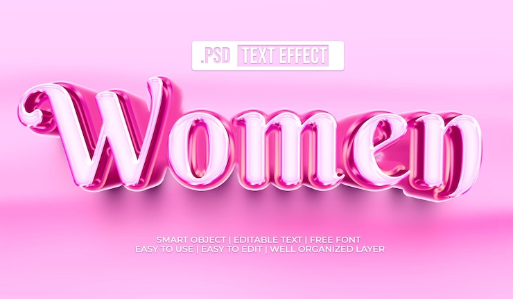 Ücretsiz PSD women text style effect