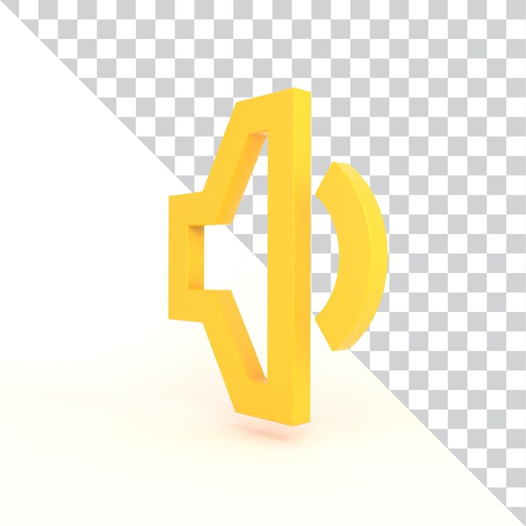 Ücretsiz PSD yellow 3d speaker icon