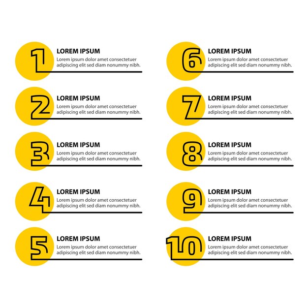 10 steps infographic flowchart design template