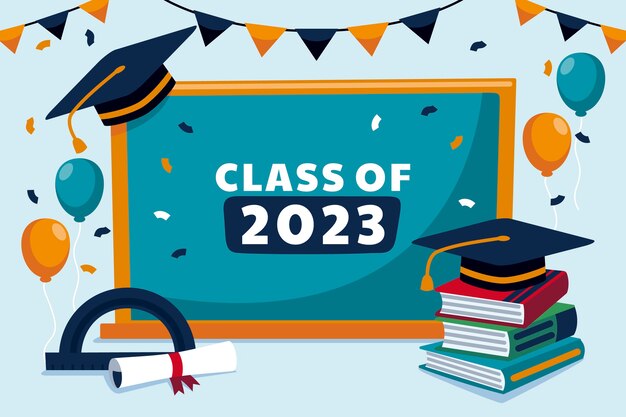 2023 mezuniyet sınıfı için düz arka plan