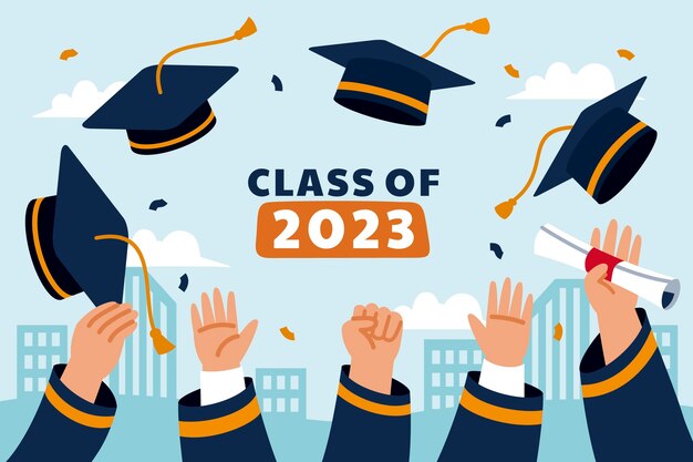 2023 mezuniyet sınıfı için düz arka plan
