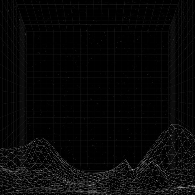3D abstract wave pattern background vector