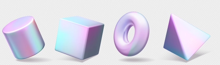 Ücretsiz Vektör 3d soyut geometrik hologram şekli vektörü