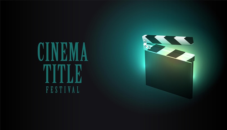 Ücretsiz Vektör 3d style clapper board cinema title background for filmmaking