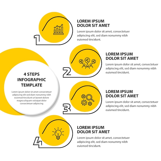 4 steps infographic flowchart design template
