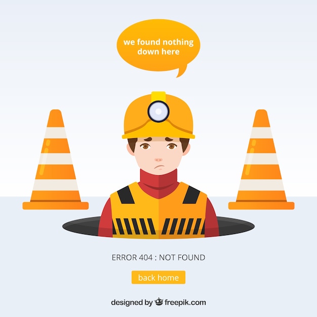 404 error template in flat style