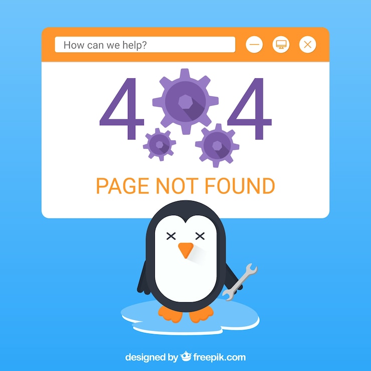 Ücretsiz Vektör 404 error web template in flat style