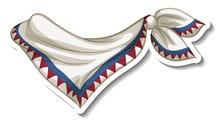 Ücretsiz Vektör a sticker template with a cowboy scarf isolated