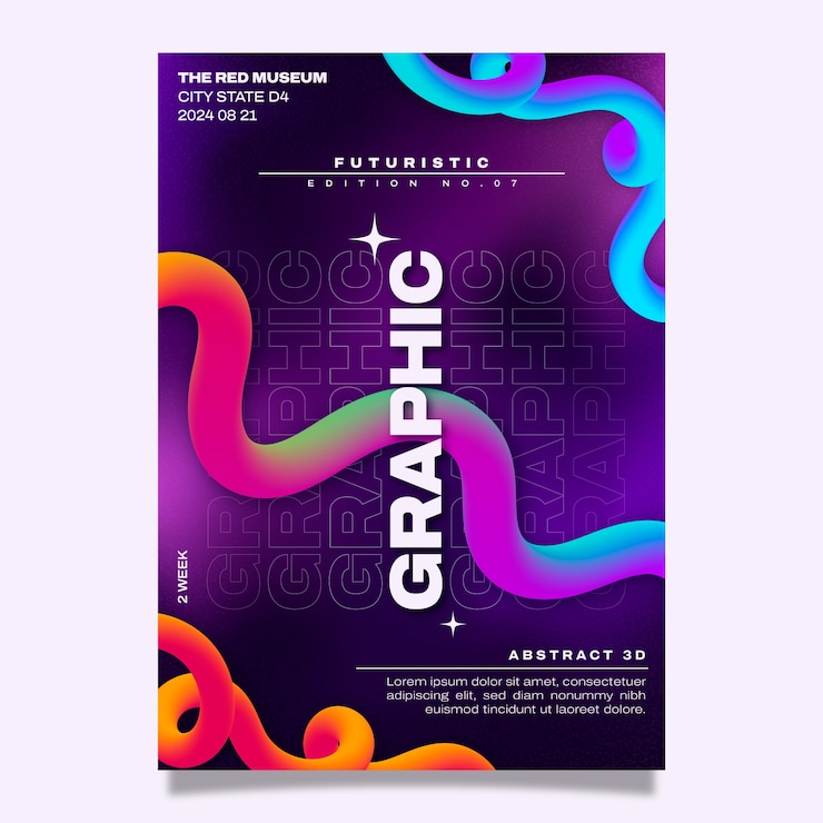 Ücretsiz Vektör abstract 3d poster template