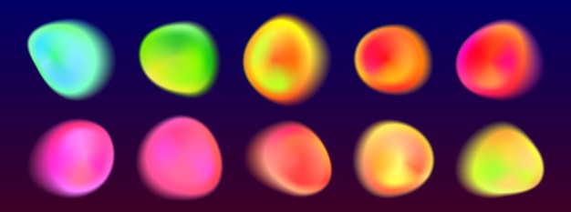 Abstract shape spots with aura color effect