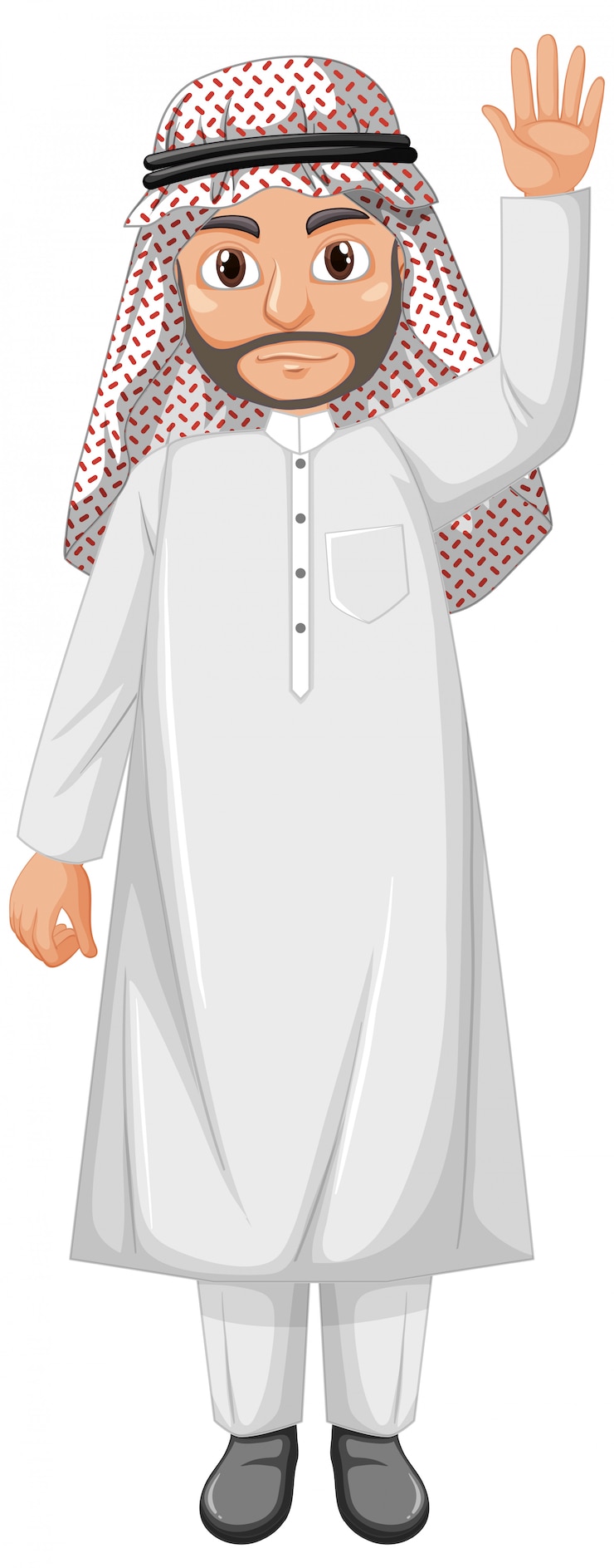 Ücretsiz Vektör adult man arab wearing arab costume character