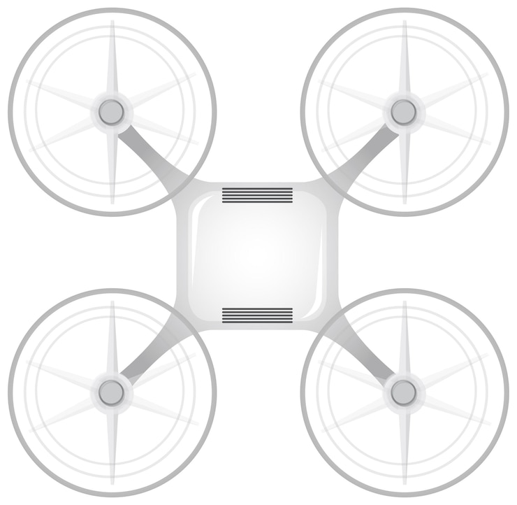 Ücretsiz Vektör aerial drone camera on white