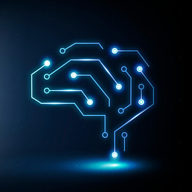 ai technology education icon vector blue digital graphic