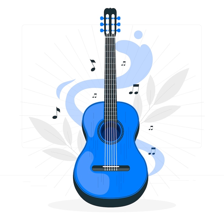 Ücretsiz Vektör akustik gitar konsepti illüstrasyonu