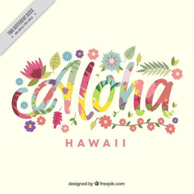 Ücretsiz Vektör aloha background with colorful flowers