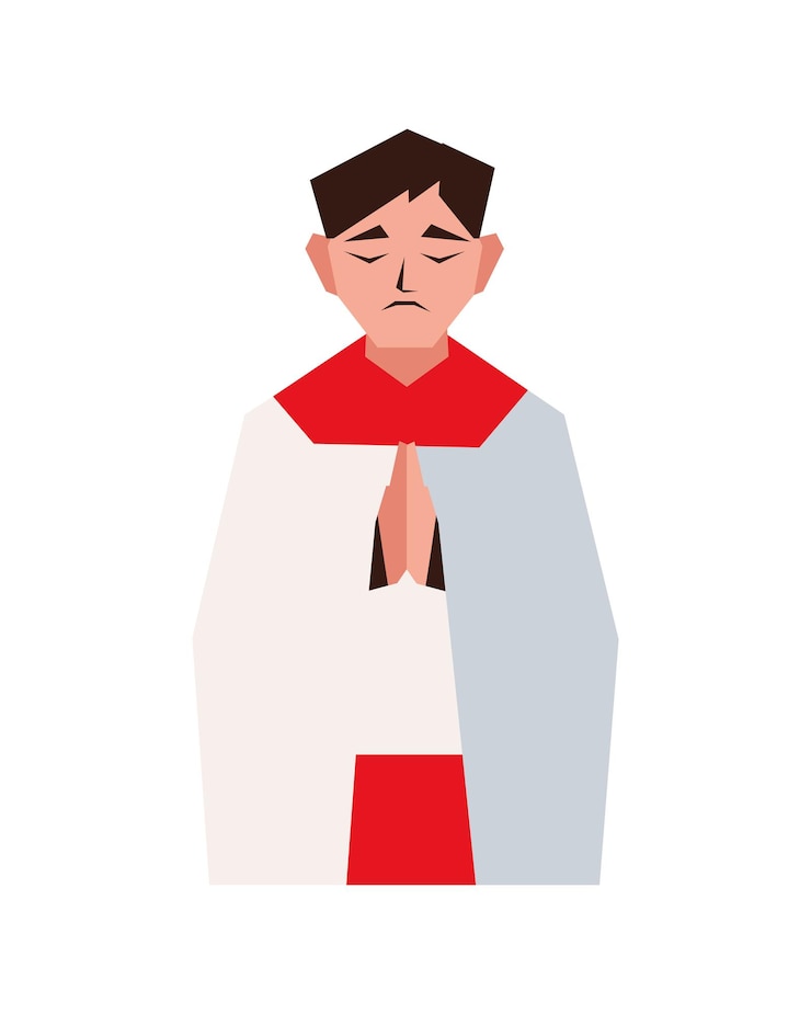 Ücretsiz Vektör altar boy character isolated icon