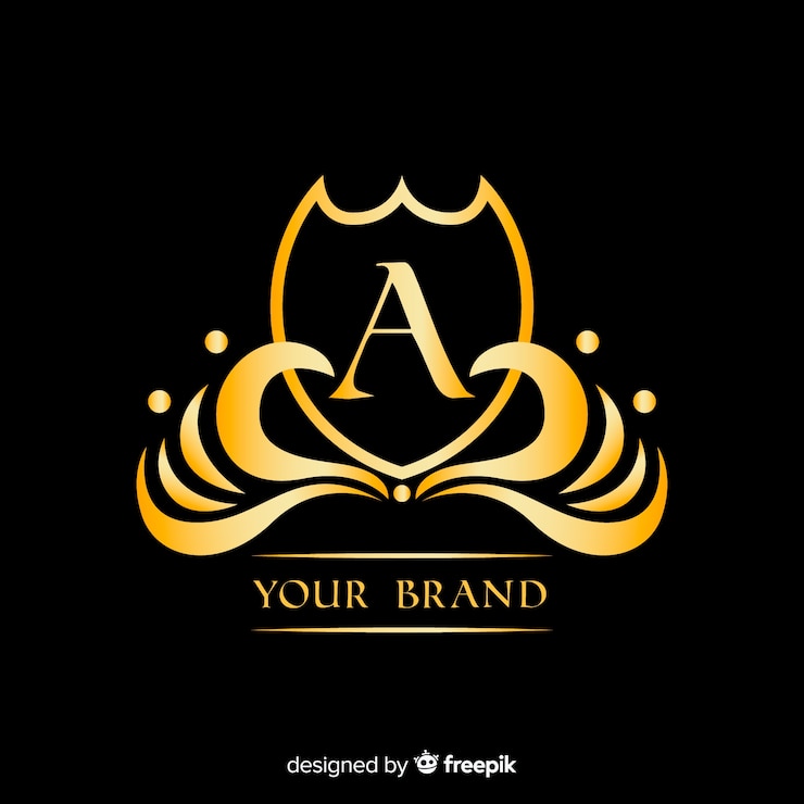 Ücretsiz Vektör altın renkli şık logo şablonu