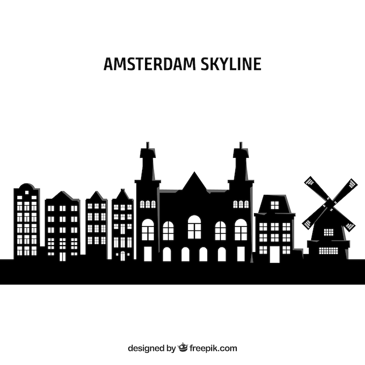 Ücretsiz Vektör amsterdam silüeti