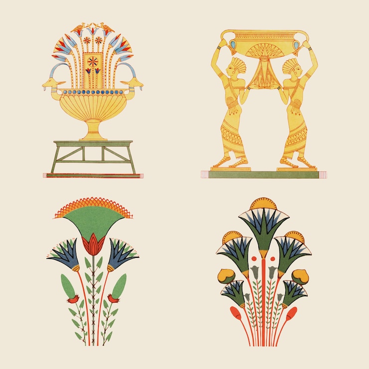 Ücretsiz Vektör ancient egyptian ornamental vector element illustration