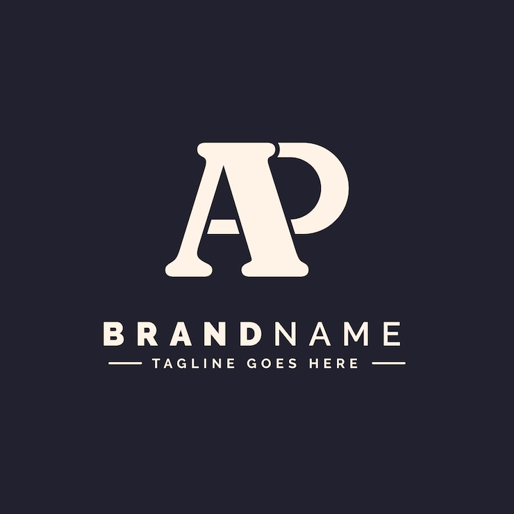 Ücretsiz Vektör ap monogram logo şablonu