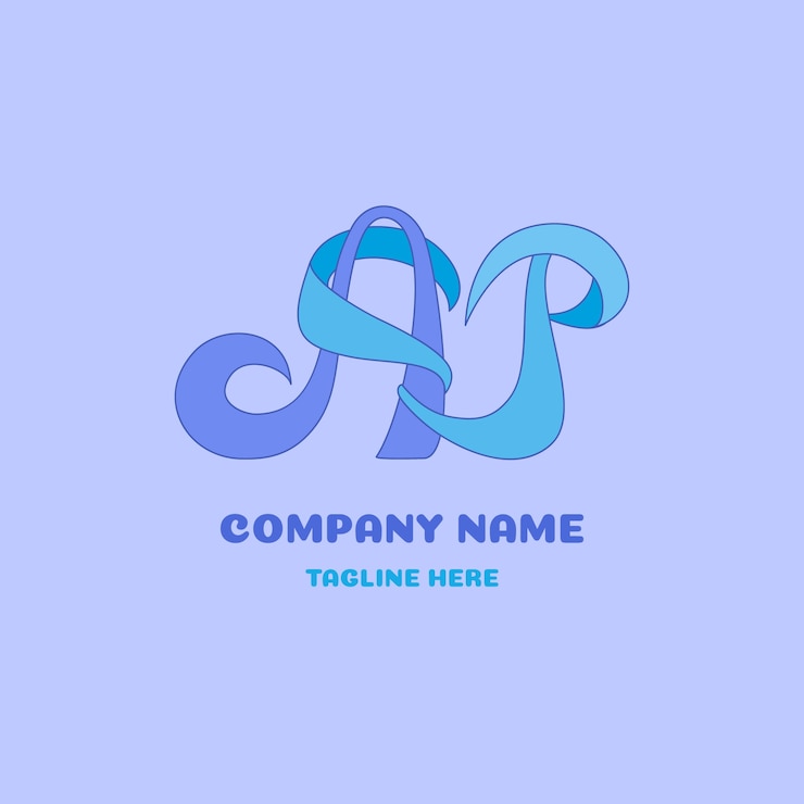 Ücretsiz Vektör ap monogram logo şablonu