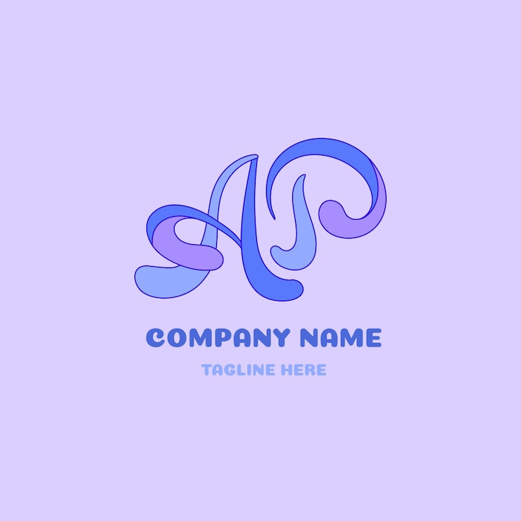 Ücretsiz Vektör ap monogram logo şablonu
