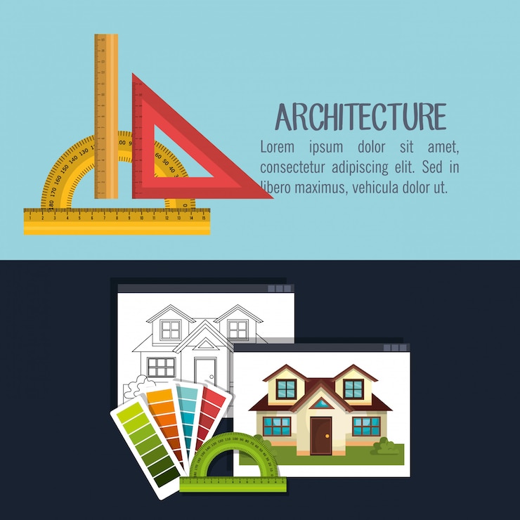 Ücretsiz Vektör architecture project design 