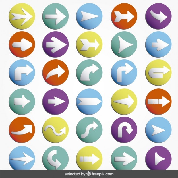 arrows colorful icons collection