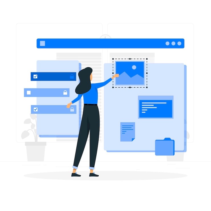 Ücretsiz Vektör asset selection concept illustration