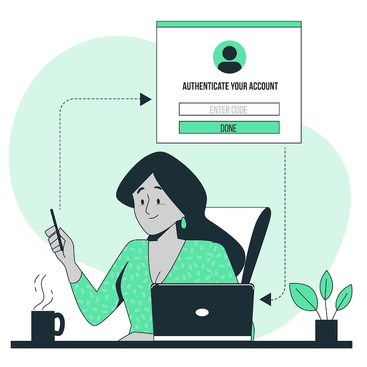 Ücretsiz Vektör authentication concept illustration